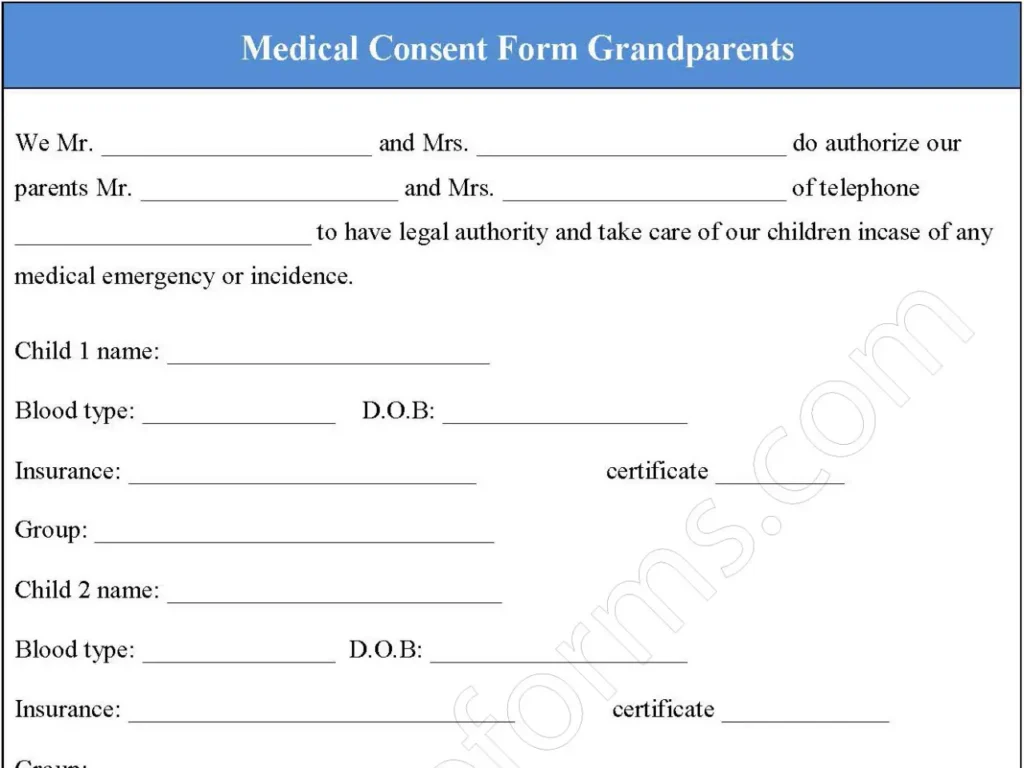 Medical Consent Form Grandparents