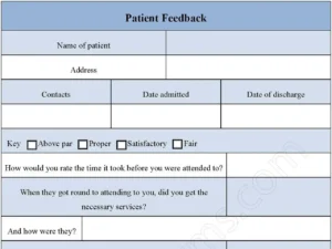 Patient Feedback Fillable PDF Form