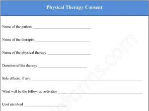 Physical therapy consent forms