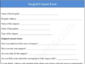 Surgical consent form