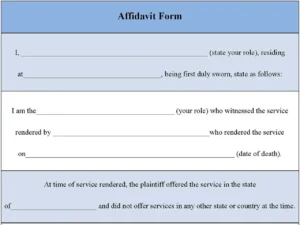 Blank Affidavit Form