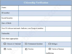 Citizenship Verification Fillable PDF Form Form