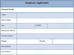 Employee Application Fillable PDF Form