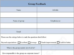 Group Feedback Fillable PDF Form