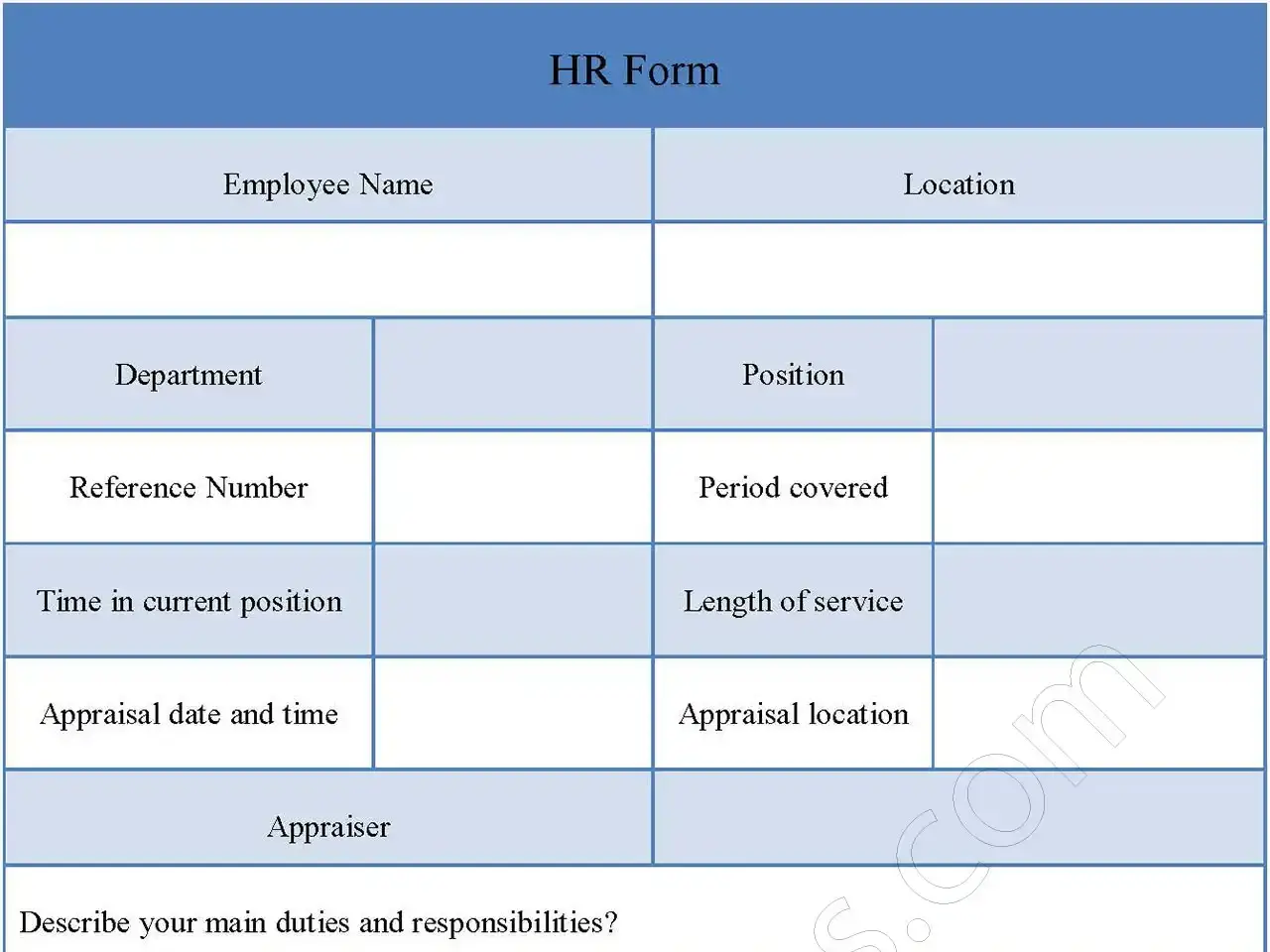 HR Form Fillable PDF Form Template | Editable PDF Forms