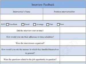 Interview Feedback Fillable PDF Form