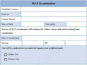 MAT Examination Fillable PDF Form