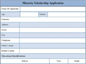 Minority Scholarship Application Form