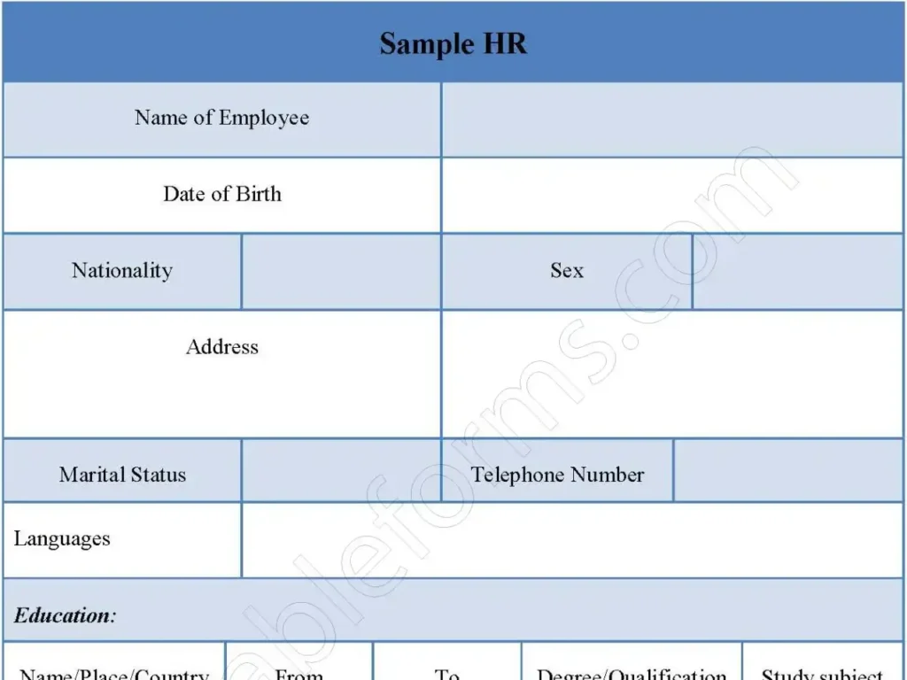 Sample Leave Fillable PDF Form