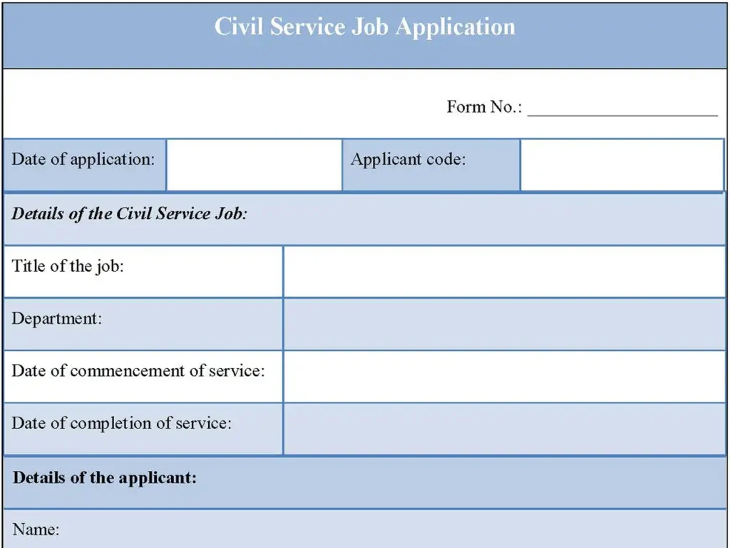 Civil Service Job Application Form