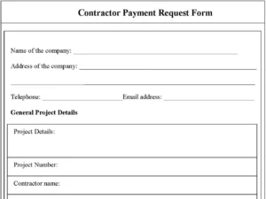 Contractor Payment Request Form