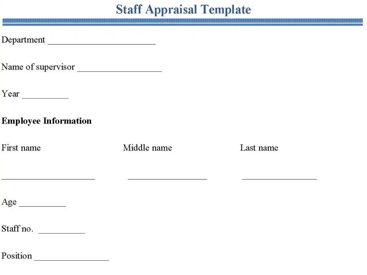 Staff Appraisal PDF Template