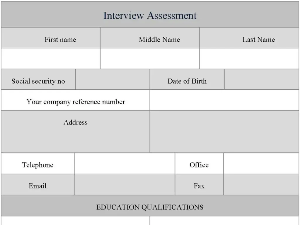 Interview Assessment Form