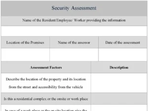 Security Assessment Form