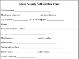 Social Security Authorization Form
