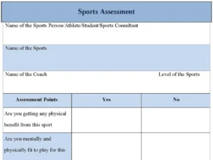 Sports Assessment Form