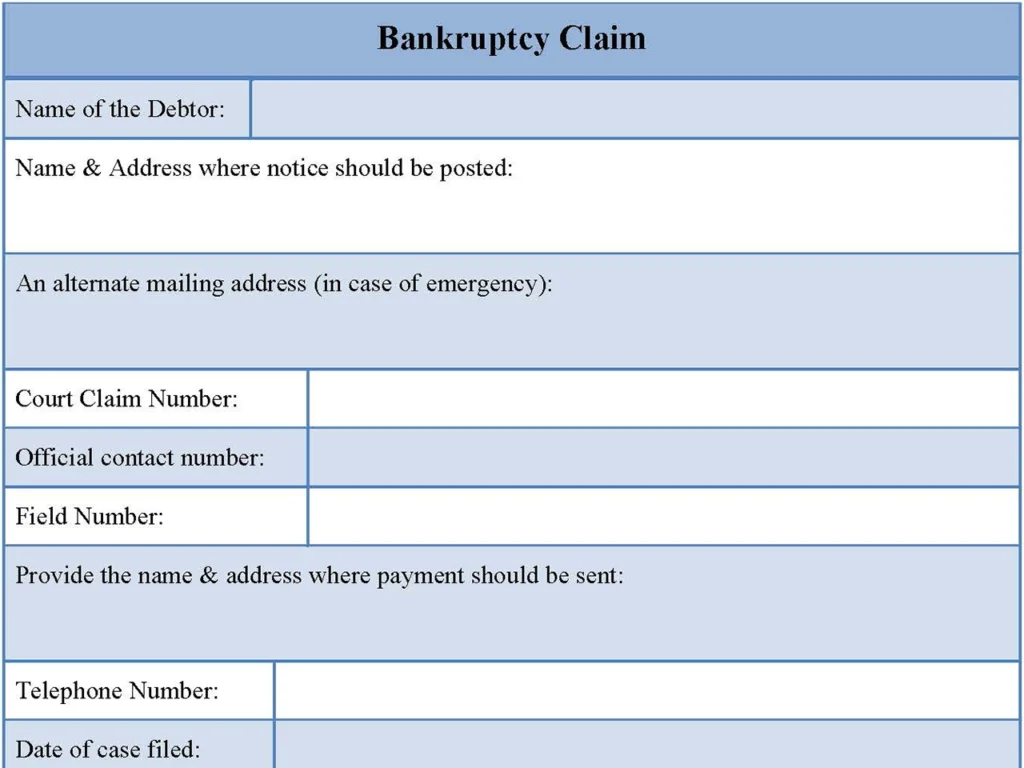 Bankruptcy Claim Form
