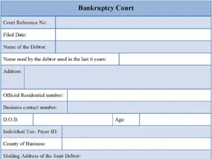 Bankruptcy Court Fillable PDF Form