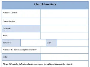 Church Inventory Form
