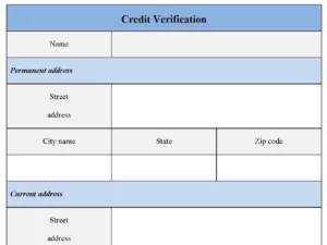 Credit Verification Form