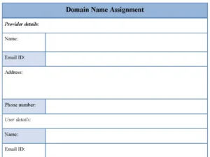 Domain Name Assignment Form