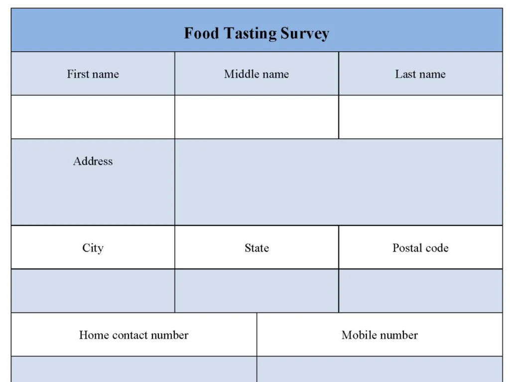 Food tasting Survey Form