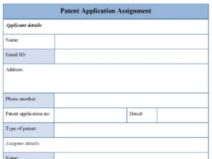 Patent Application Assignment Template