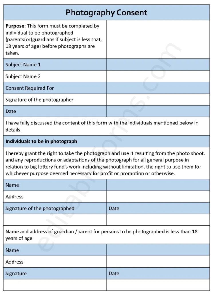 Photography Consent Form 