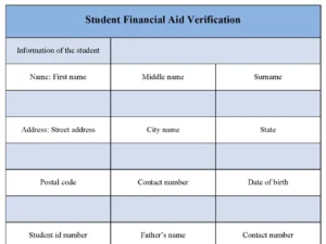 Student Financial Aid Verification Form