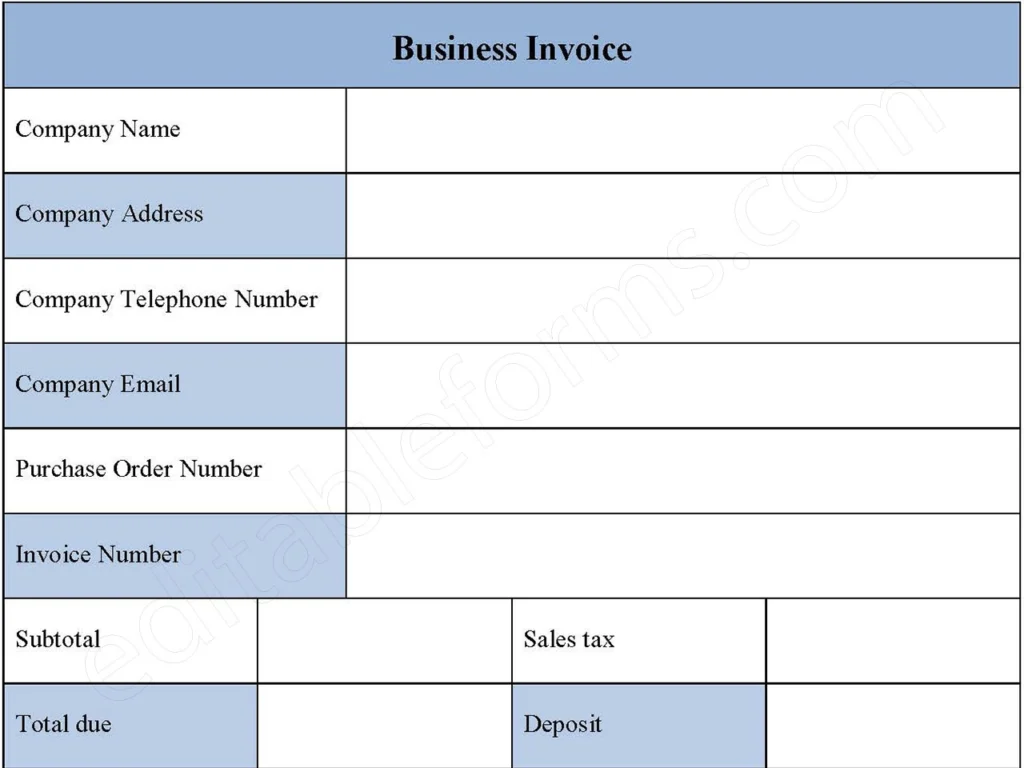 Business Invoice Form