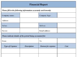 Financial Report Form
