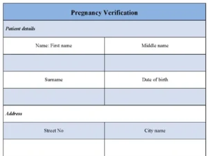 Pregnancy Verification Form