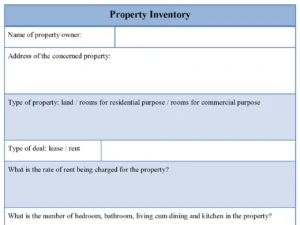Property Inventory Form