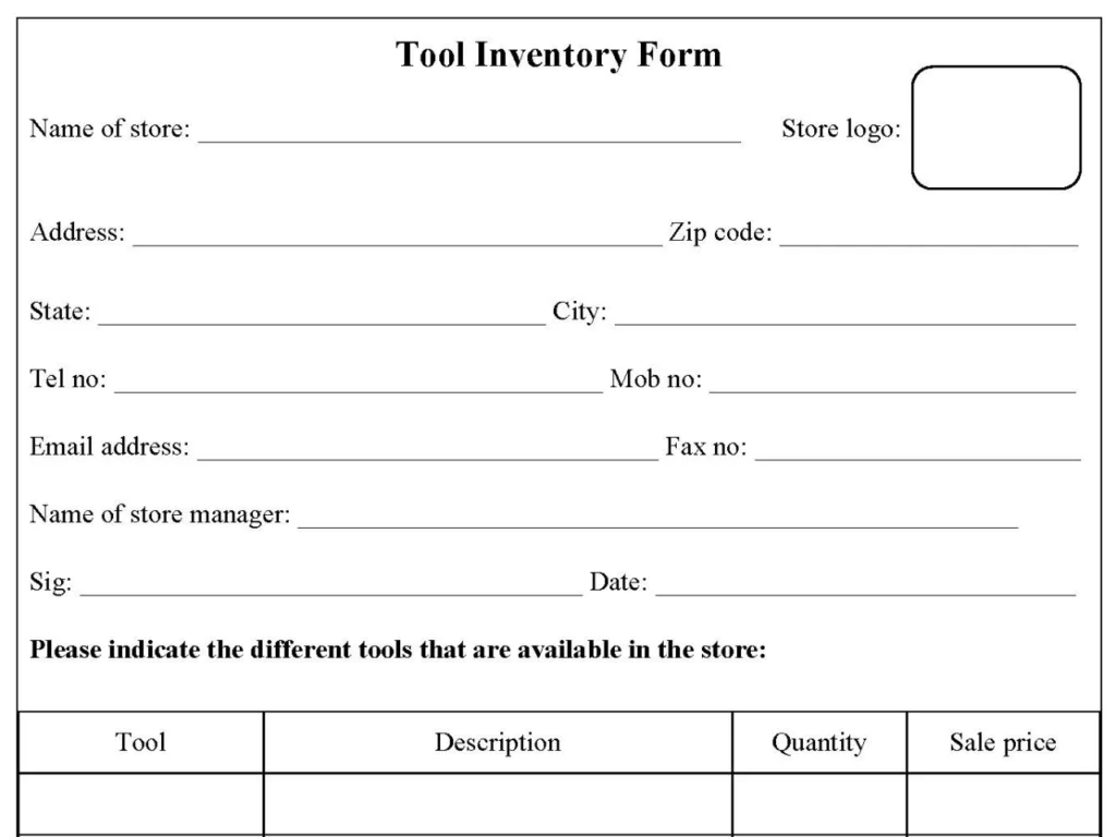Tool Inventory Form