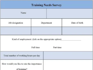 Training Needs Survey Form