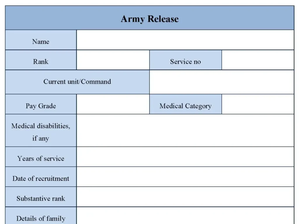 Army Release Form
