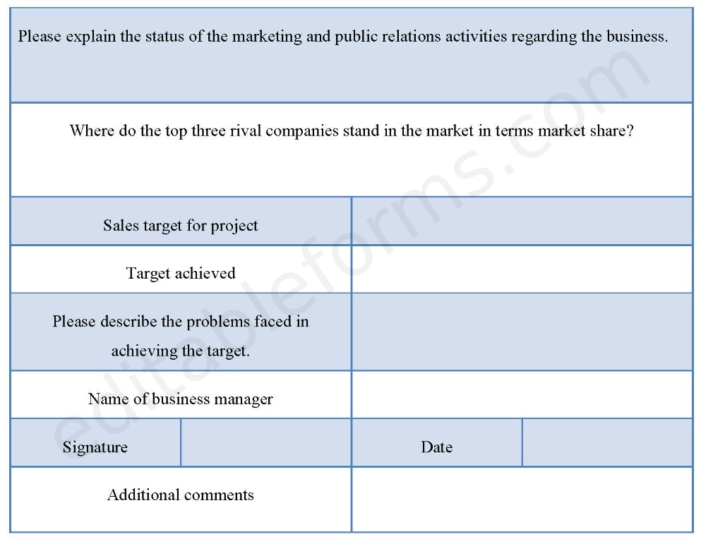 Business Management Fillable PDF Template