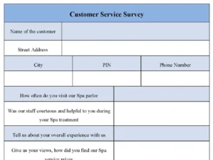 Customer service survey form