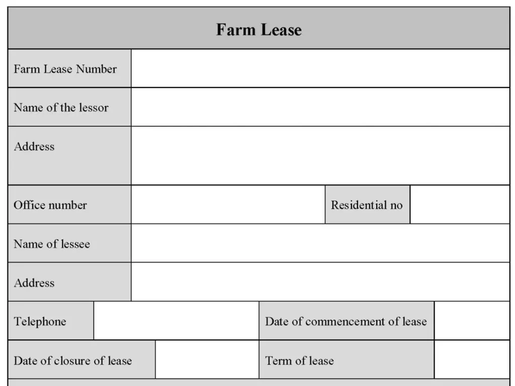Farm Lease Form