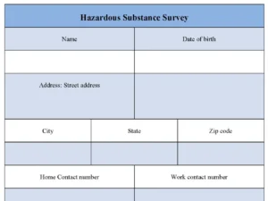 Hazardous Substance Survey Form