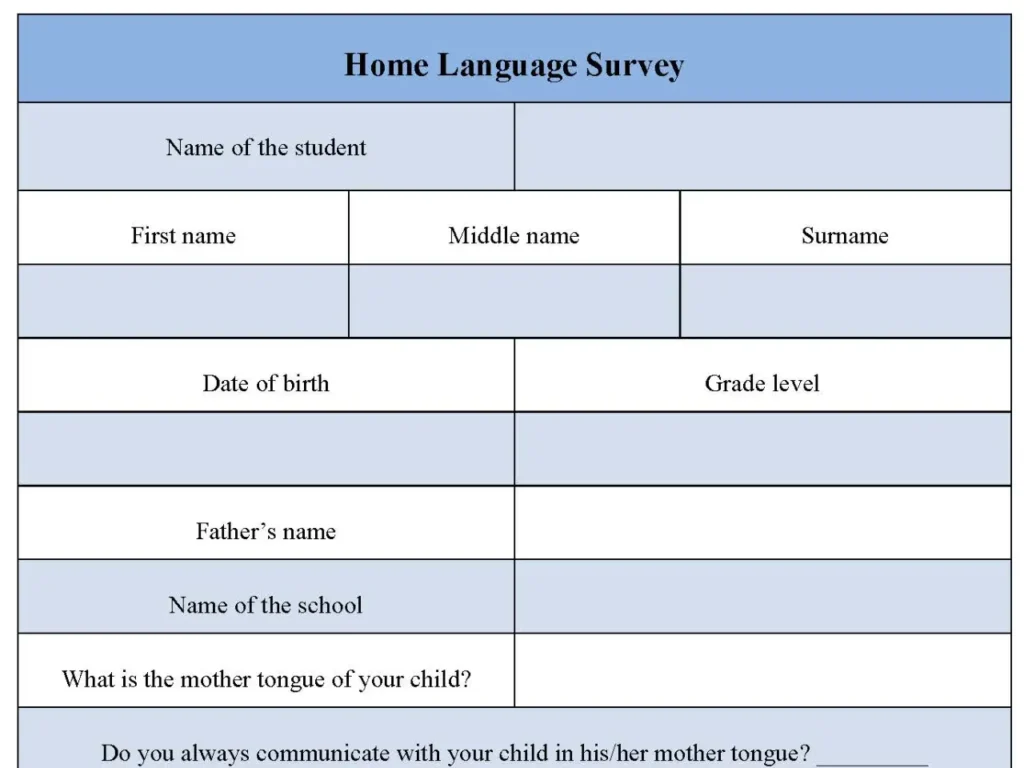 Home Language Survey Form