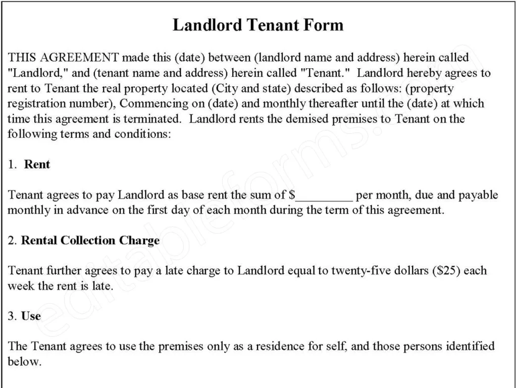 Landlord Tenant Form
