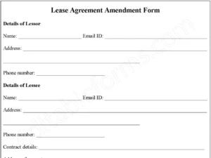 Lease Agreement Amendment Form
