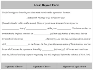 Lease Buyout Form