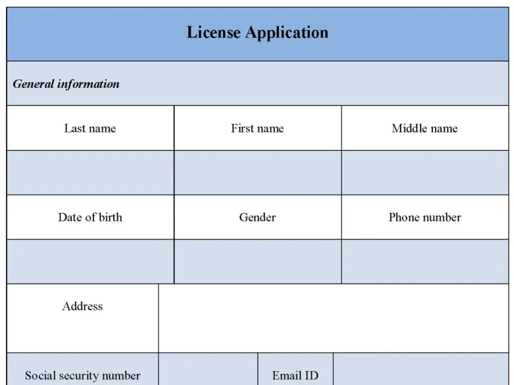 License Application Form