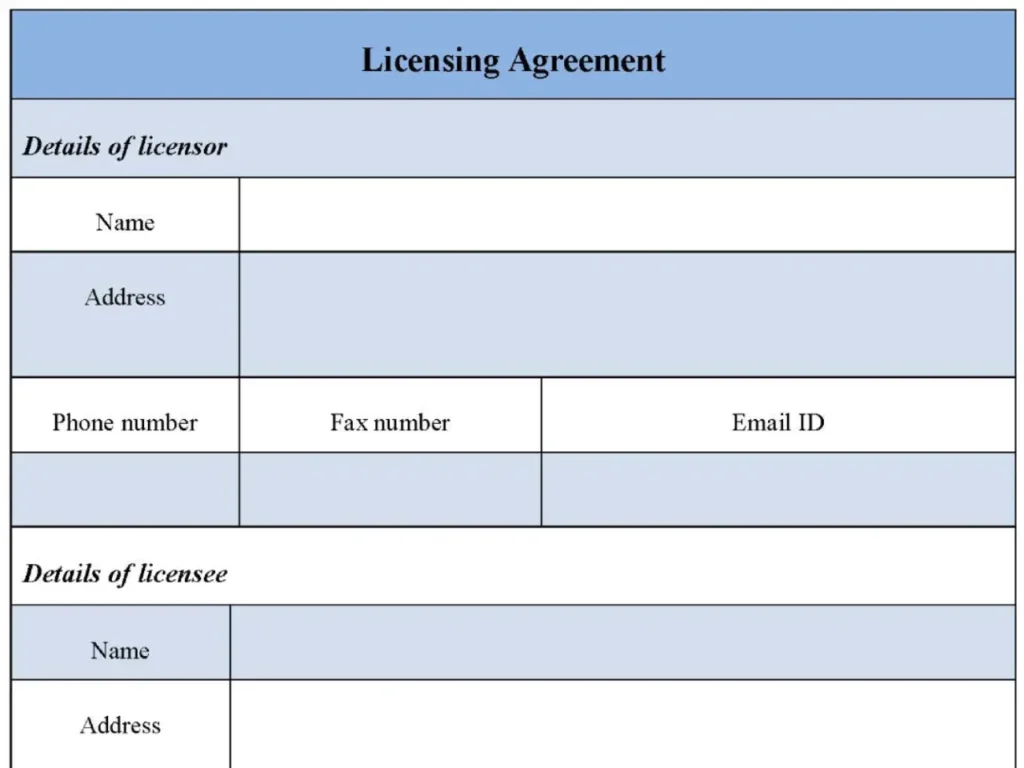 Licensing Agreement Form