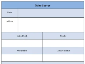 Noise Survey Form