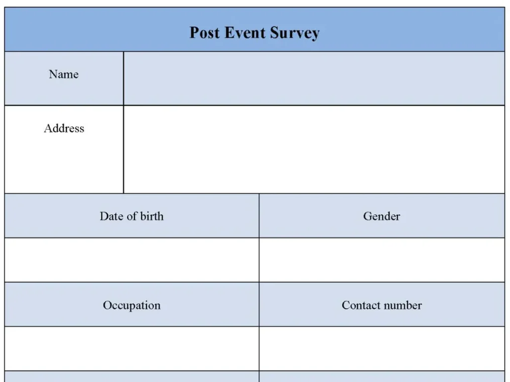 Post Event Survey Form