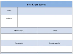 Post Event Survey Form