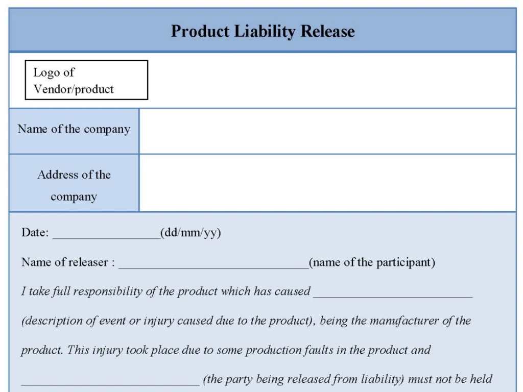 Product Liability Release Form